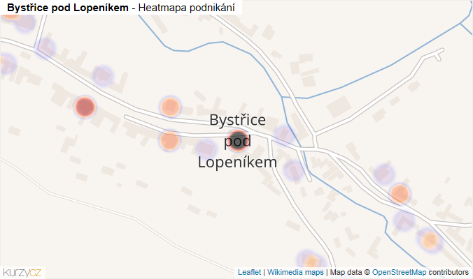 Mapa Bystřice pod Lopeníkem - Firmy v části obce.