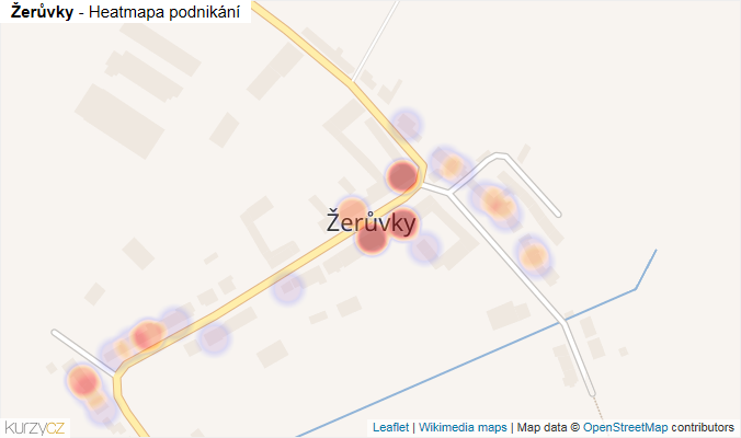 Mapa Žerůvky - Firmy v části obce.