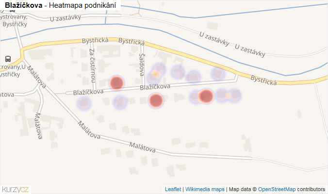 Mapa Blažíčkova - Firmy v ulici.