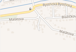 Malátova v obci Bystrovany - mapa ulice