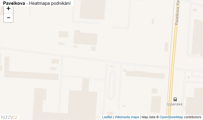 Mapa Pavelkova - Firmy v ulici.
