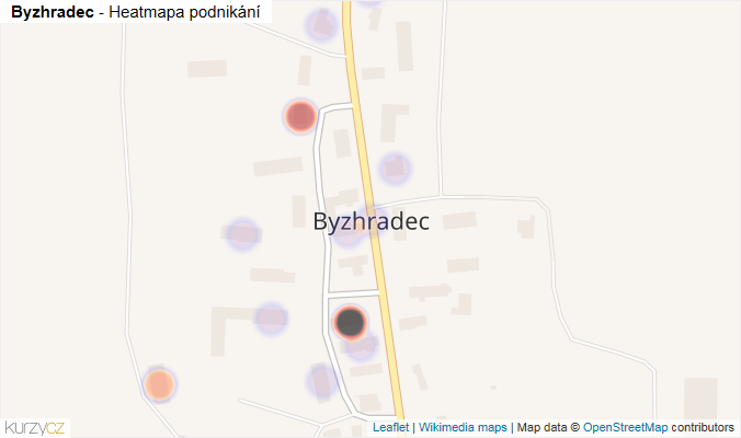 Mapa Byzhradec - Firmy v části obce.