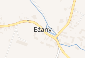 Bžany v obci Bžany - mapa části obce