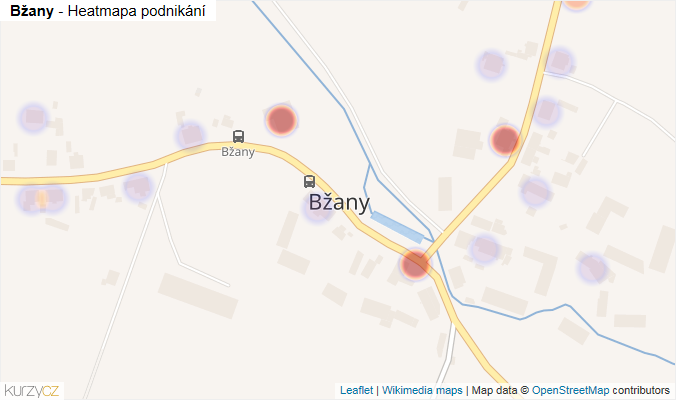 Mapa Bžany - Firmy v části obce.