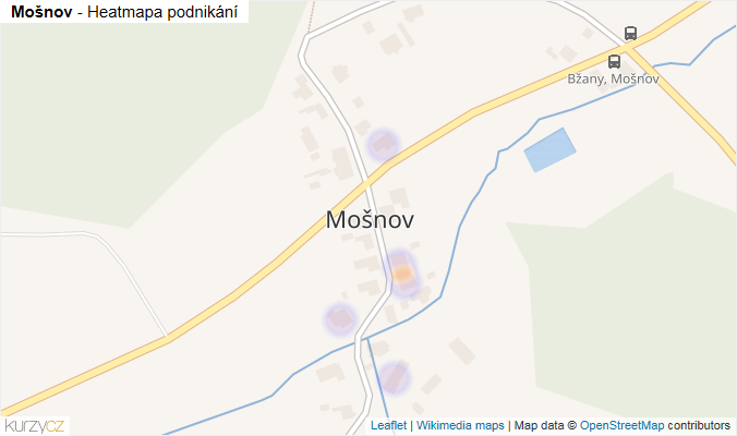 Mapa Mošnov - Firmy v části obce.