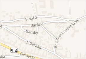 Baráky v obci Bzenec - mapa ulice