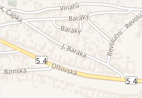 J. Baráka v obci Bzenec - mapa ulice