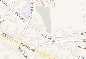 K. Čapka v obci Bzenec - mapa ulice