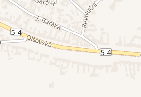 Olšovská v obci Bzenec - mapa ulice