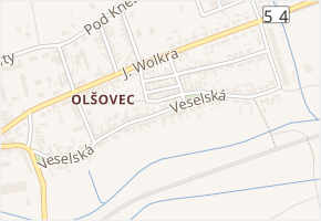 Veselská v obci Bzenec - mapa ulice