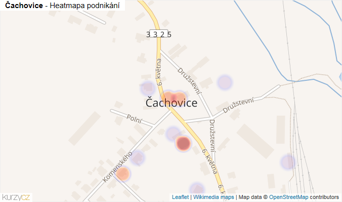 Mapa Čachovice - Firmy v části obce.