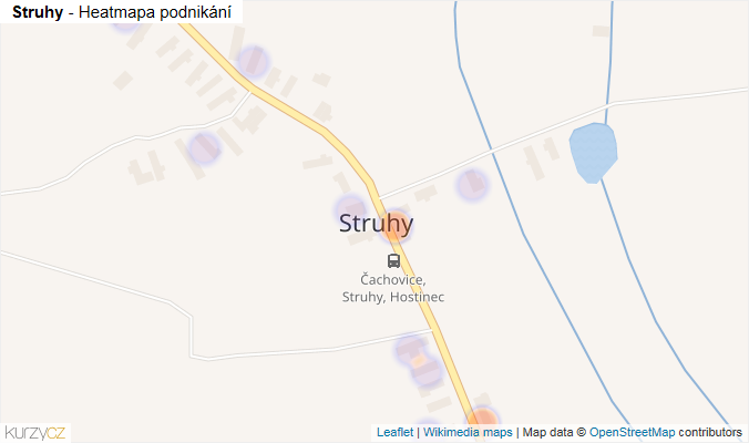 Mapa Struhy - Firmy v části obce.