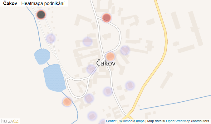 Mapa Čakov - Firmy v části obce.
