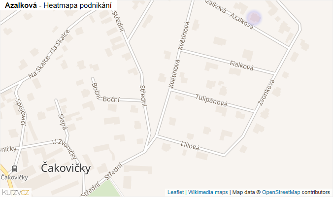 Mapa Azalková - Firmy v ulici.