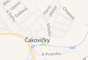 Boční v obci Čakovičky - mapa ulice