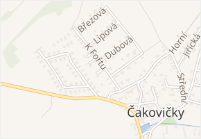 Jedlová v obci Čakovičky - mapa ulice