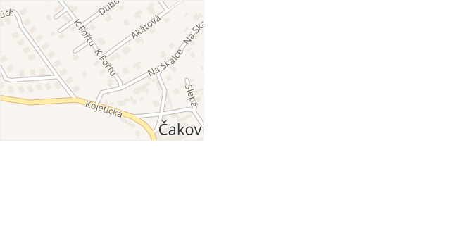 K Fořtu v obci Čakovičky - mapa ulice