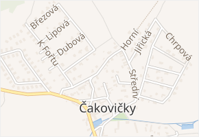 Na Skalce v obci Čakovičky - mapa ulice