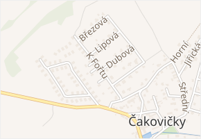 Smrková v obci Čakovičky - mapa ulice