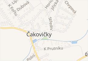 Střední v obci Čakovičky - mapa ulice
