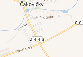U hřiště v obci Čakovičky - mapa ulice