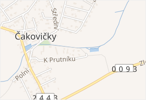 U potoka v obci Čakovičky - mapa ulice