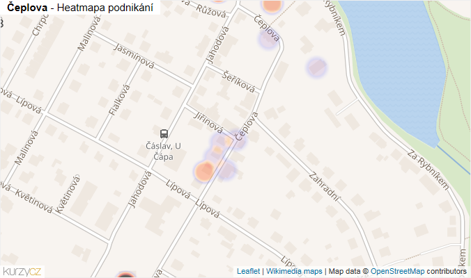 Mapa Čeplova - Firmy v ulici.