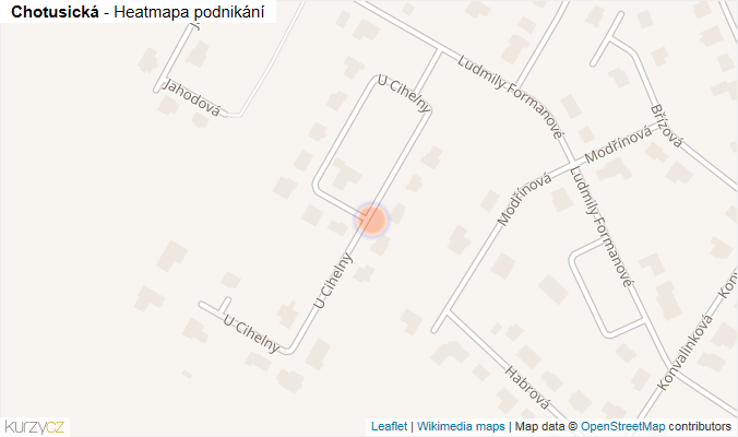 Mapa Chotusická - Firmy v ulici.
