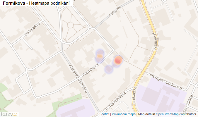 Mapa Formíkova - Firmy v ulici.