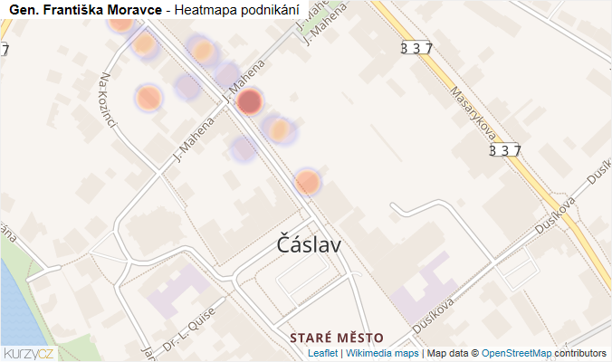 Mapa Gen. Františka Moravce - Firmy v ulici.