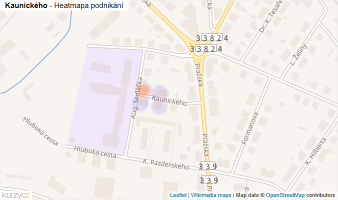 Mapa Kaunického - Firmy v ulici.