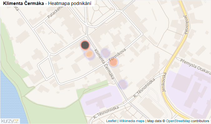 Mapa Klimenta Čermáka - Firmy v ulici.