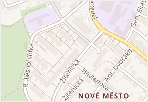 Žitenická v obci Čáslav - mapa ulice