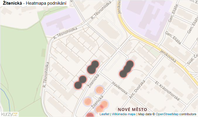 Mapa Žitenická - Firmy v ulici.