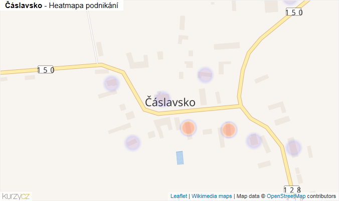 Mapa Čáslavsko - Firmy v části obce.