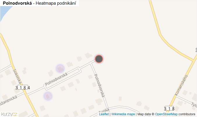 Mapa Polnodvorská - Firmy v ulici.