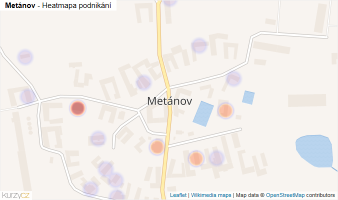 Mapa Metánov - Firmy v části obce.