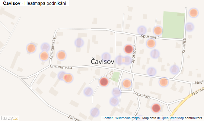 Mapa Čavisov - Firmy v části obce.