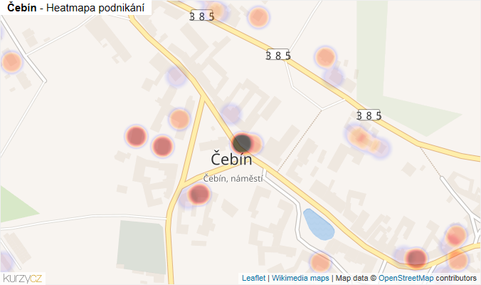 Mapa Čebín - Firmy v části obce.