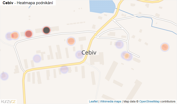 Mapa Cebiv - Firmy v části obce.