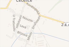 Družstevní v obci Čečelice - mapa ulice