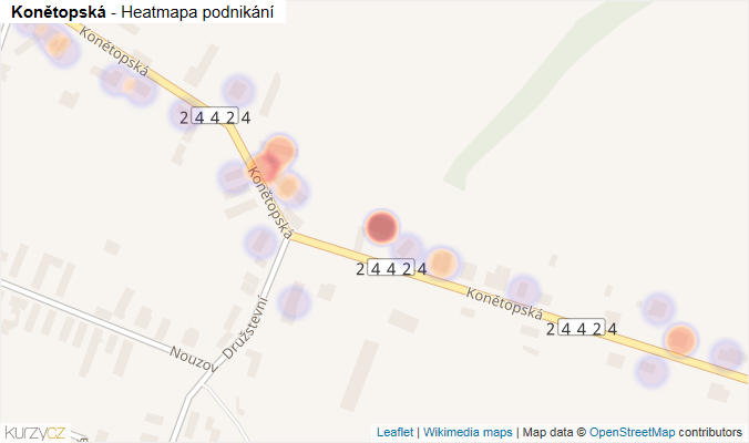 Mapa Konětopská - Firmy v ulici.