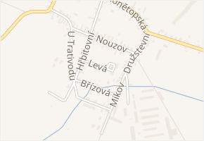 Levá v obci Čečelice - mapa ulice