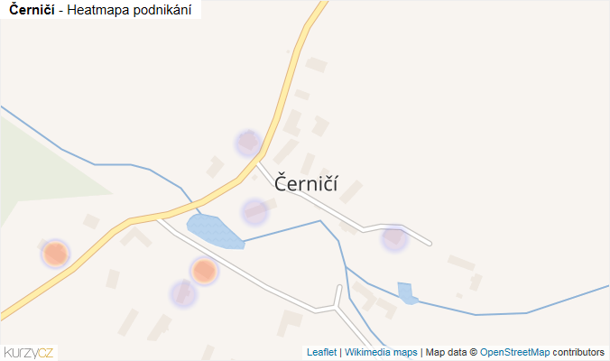 Mapa Černičí - Firmy v části obce.