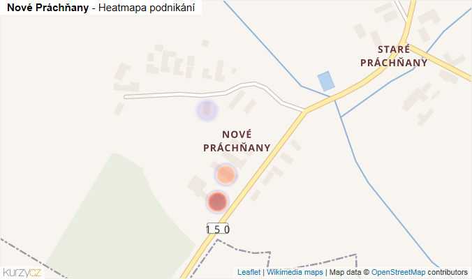 Mapa Nové Práchňany - Firmy v části obce.