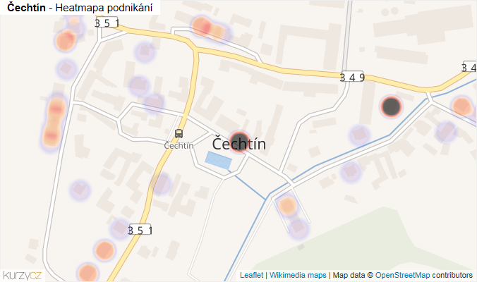 Mapa Čechtín - Firmy v části obce.