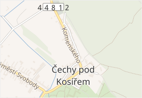 Komenského v obci Čechy pod Kosířem - mapa ulice