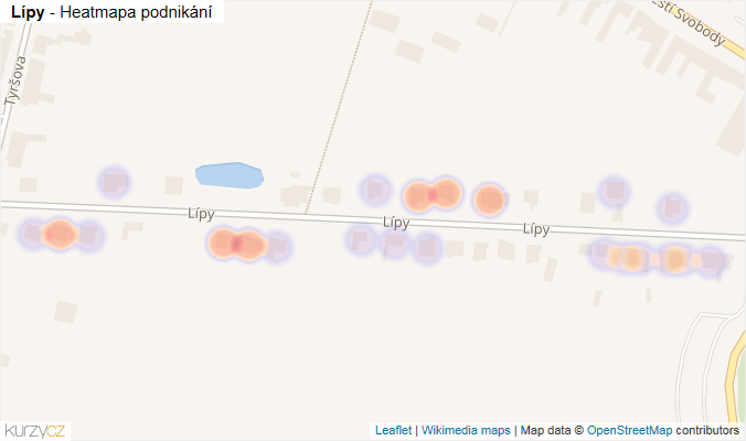 Mapa Lípy - Firmy v ulici.