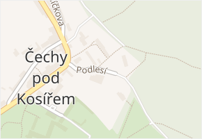 Podlesí v obci Čechy pod Kosířem - mapa ulice