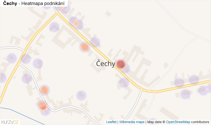Mapa Čechy - Firmy v části obce.